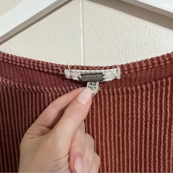 BKE gimmicks washed rib knit top in rust (XS) - Picture 8 of 8